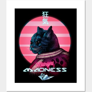 Midnight Madness - Wee Hour Hyperactive Cat Posters and Art